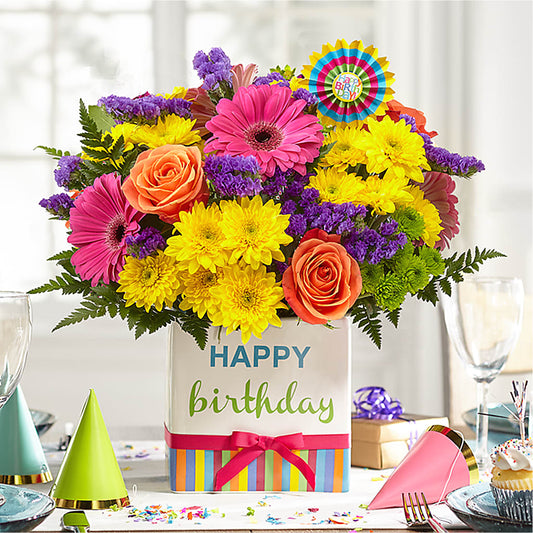 Birthday Brights Bouquet – Unique Flowers And Wedding, Dania Beach FL