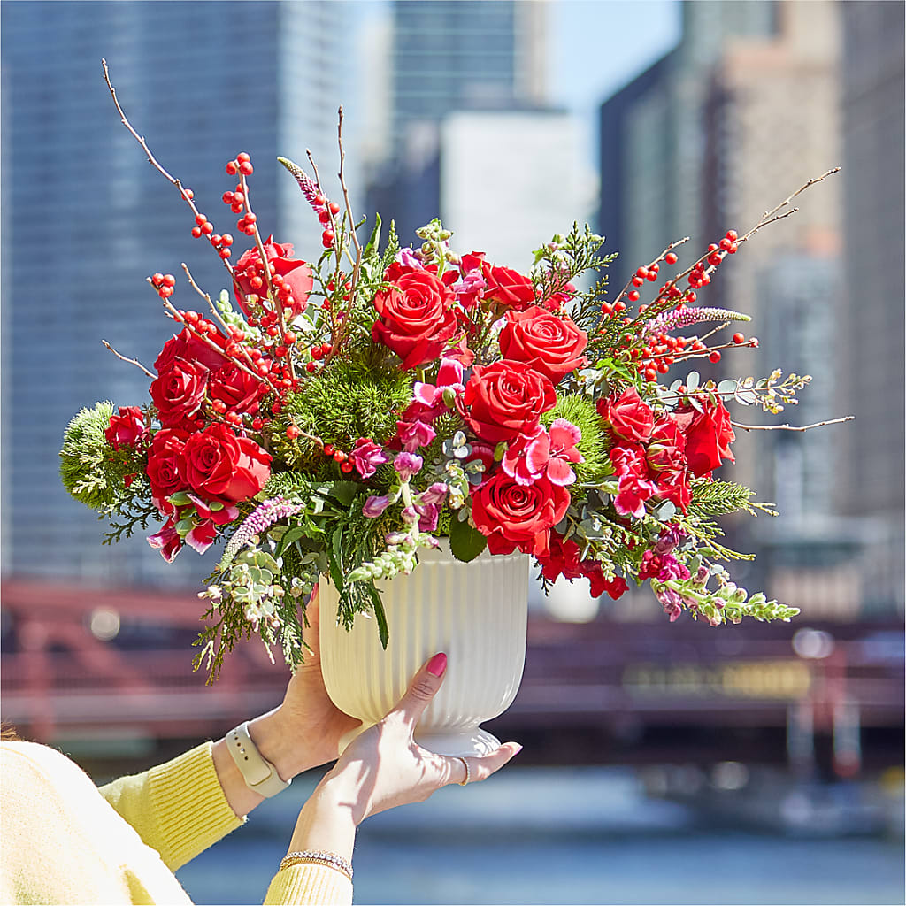 Big Red Bow Bouquet – Unique Flowers And Wedding, Dania Beach FL