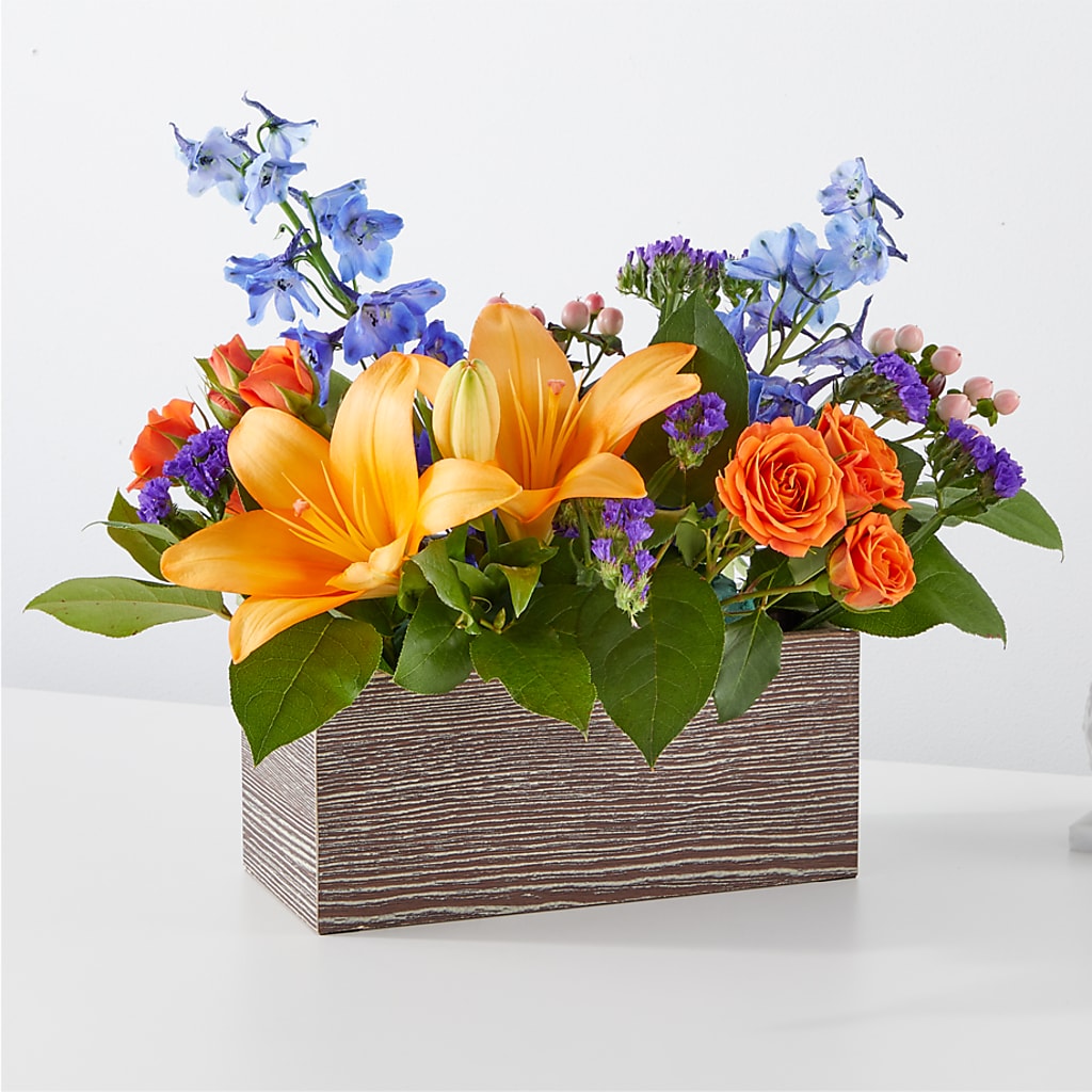 Radiant Citrus Box Bouquet – Unique Flowers And Wedding, Dania Beach FL