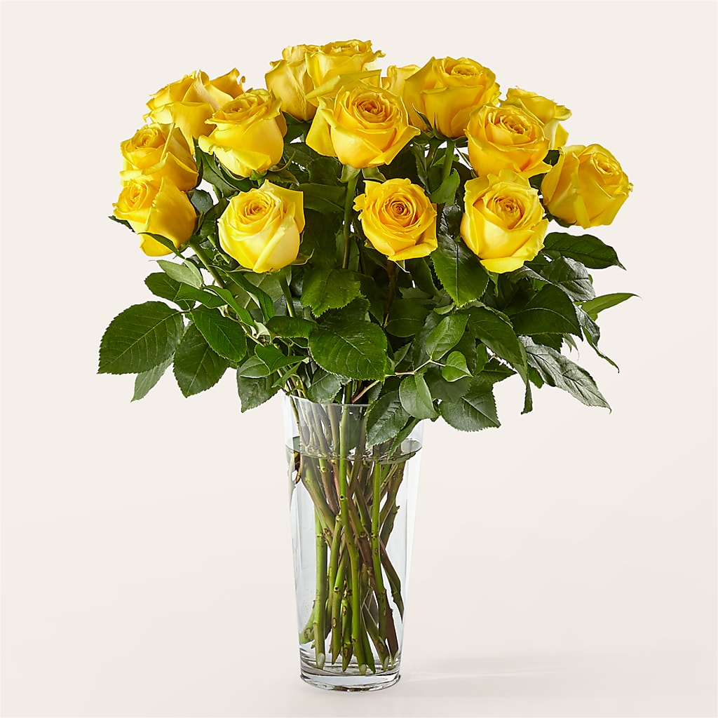 Long Stem Yellow Rose Bouquet – Unique Flowers And Wedding, Dania Beach FL