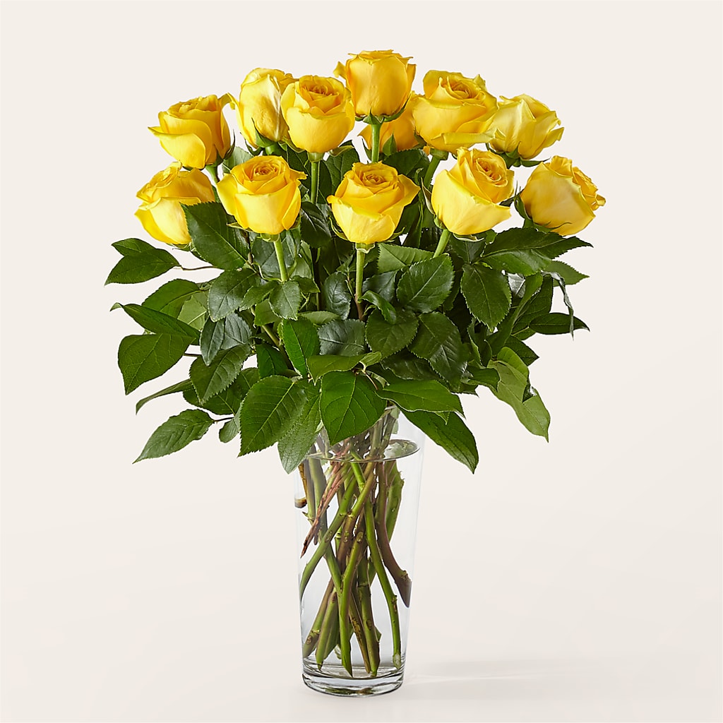 Long Stem Yellow Rose Bouquet – Unique Flowers And Wedding, Dania Beach FL