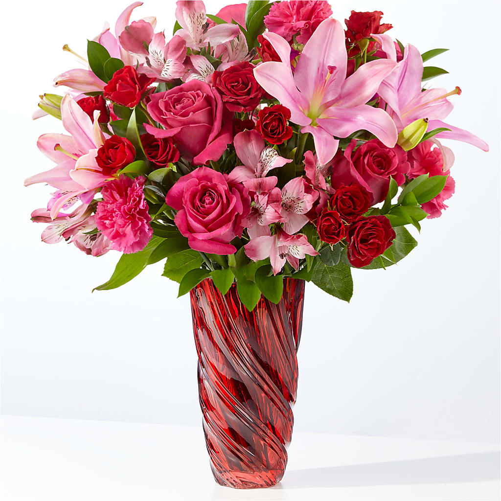 In Love Bouquet with Luxe Swirl Vase – Unique Flowers And Wedding, Dania Beach FL