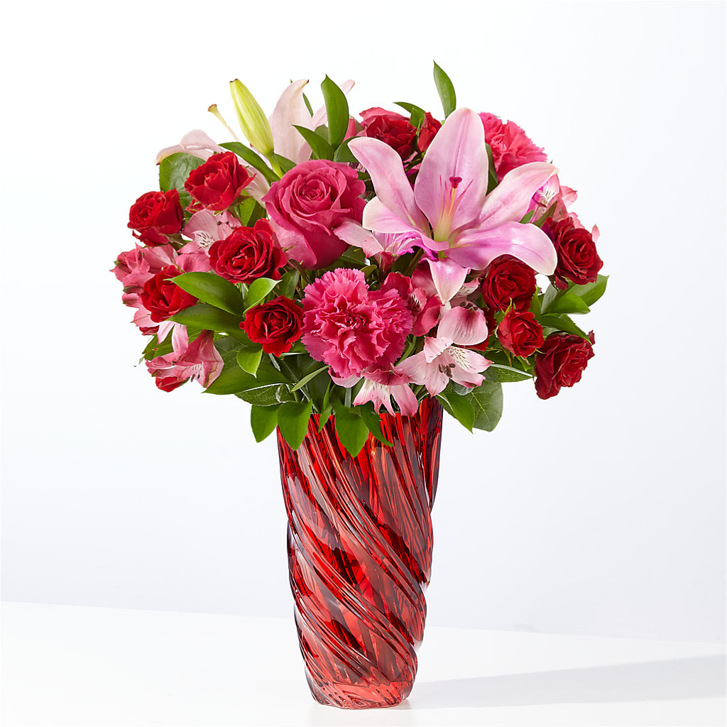 In Love Bouquet with Luxe Swirl Vase – Unique Flowers And Wedding, Dania Beach FL