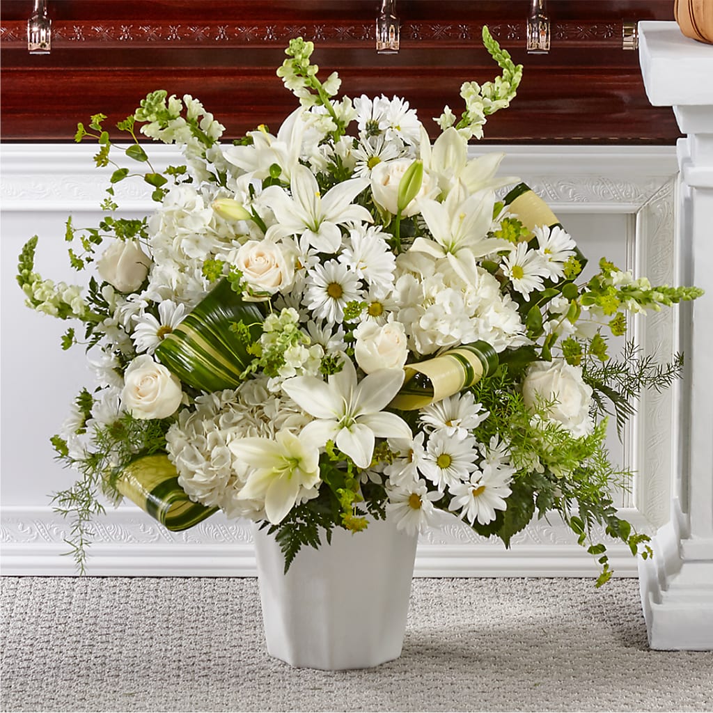 Thoughts of Tranquility Floor Basket – Unique Flowers And Wedding, Dania Beach FL
