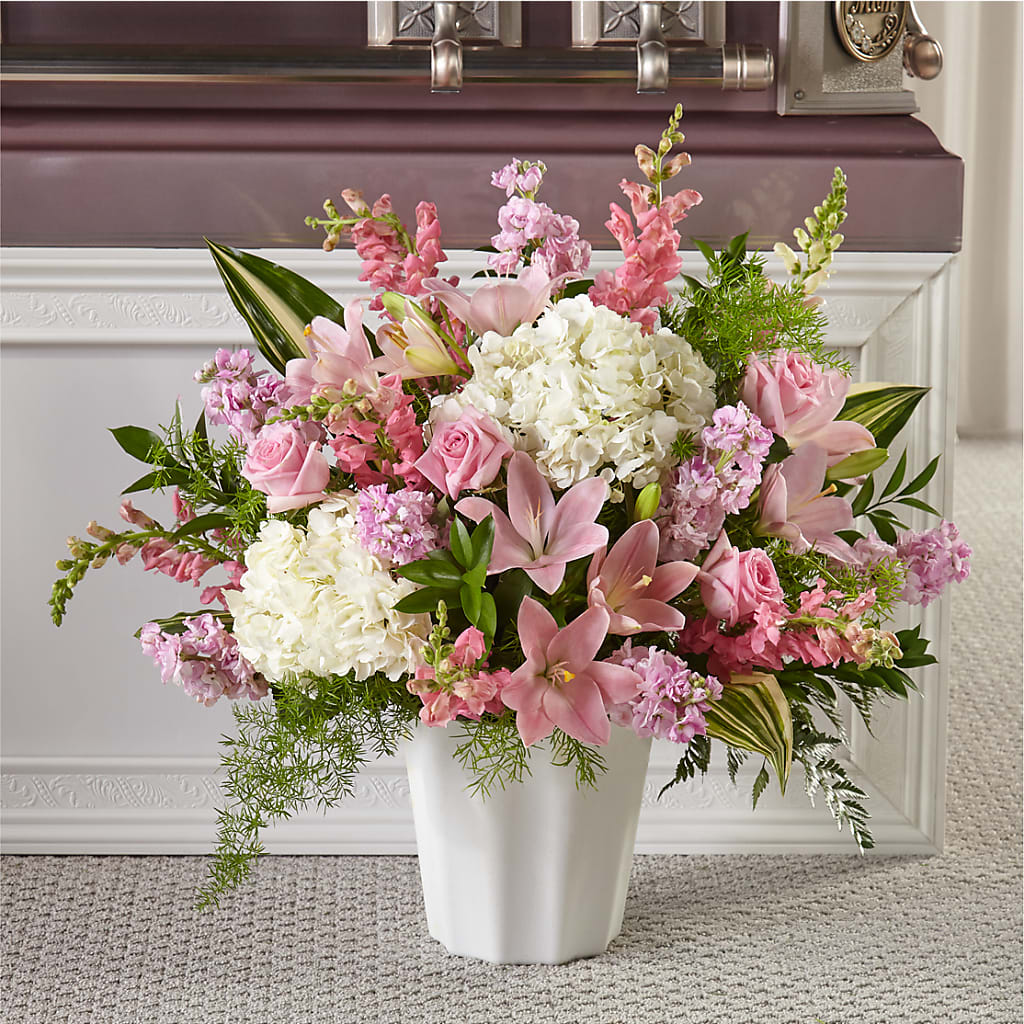 Simply Serene Floor Basket – Unique Flowers And Wedding, Dania Beach FL