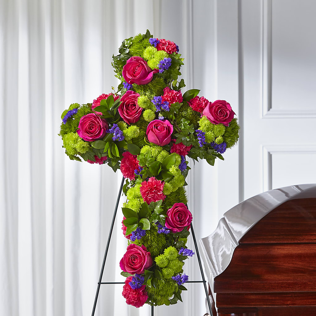 Tribute Rose Floral Cross – Unique Flowers And Wedding, Dania Beach FL