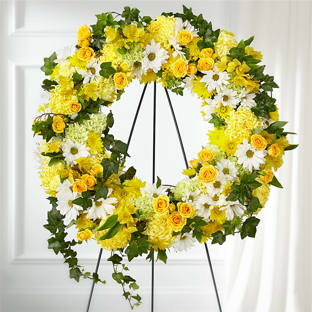 Golden Remembrance Wreath – Unique Flowers And Wedding, Dania Beach FL