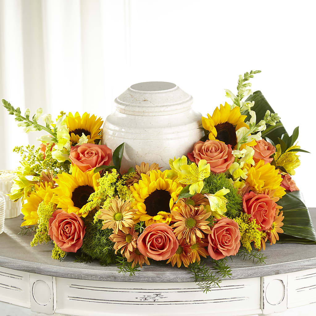 Faithful Sunflower Cremation Adornment – Unique Flowers And Wedding, Dania Beach FL
