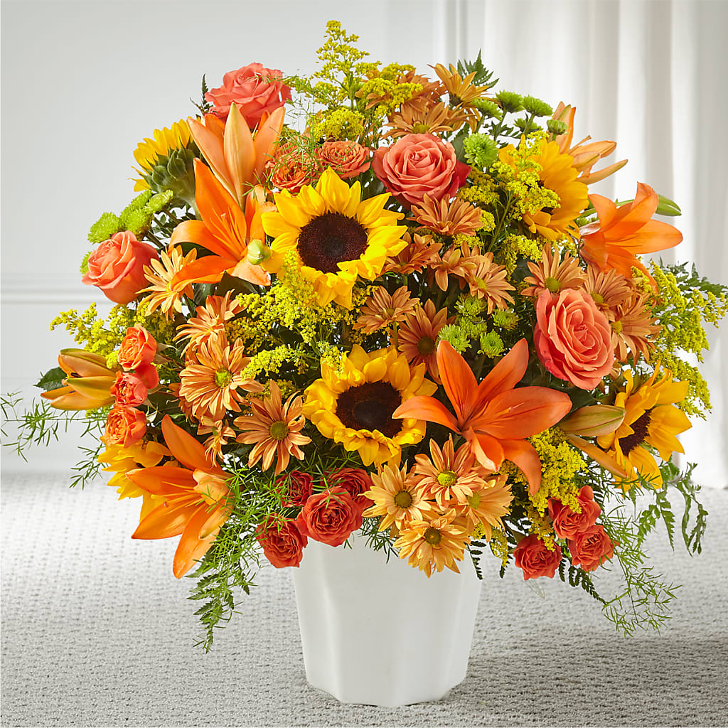 Harvest Thoughts Floor Basket – Unique Flowers And Wedding, Dania Beach FL