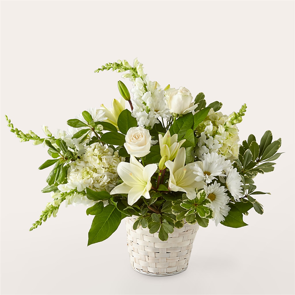 Ivory Elegance Floral Basket – Unique Flowers And Wedding, Dania Beach FL