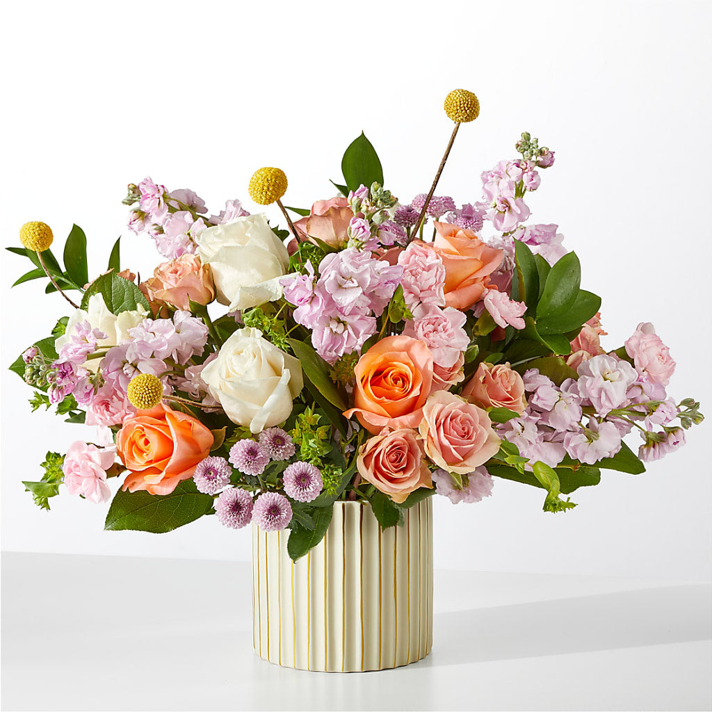 French Market Bouquet with Ivory Vase – Unique Flowers And Wedding, Dania Beach FL
