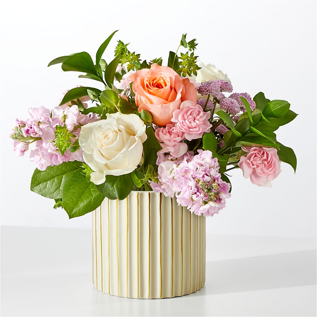 French Market Bouquet with Ivory Vase – Unique Flowers And Wedding, Dania Beach FL