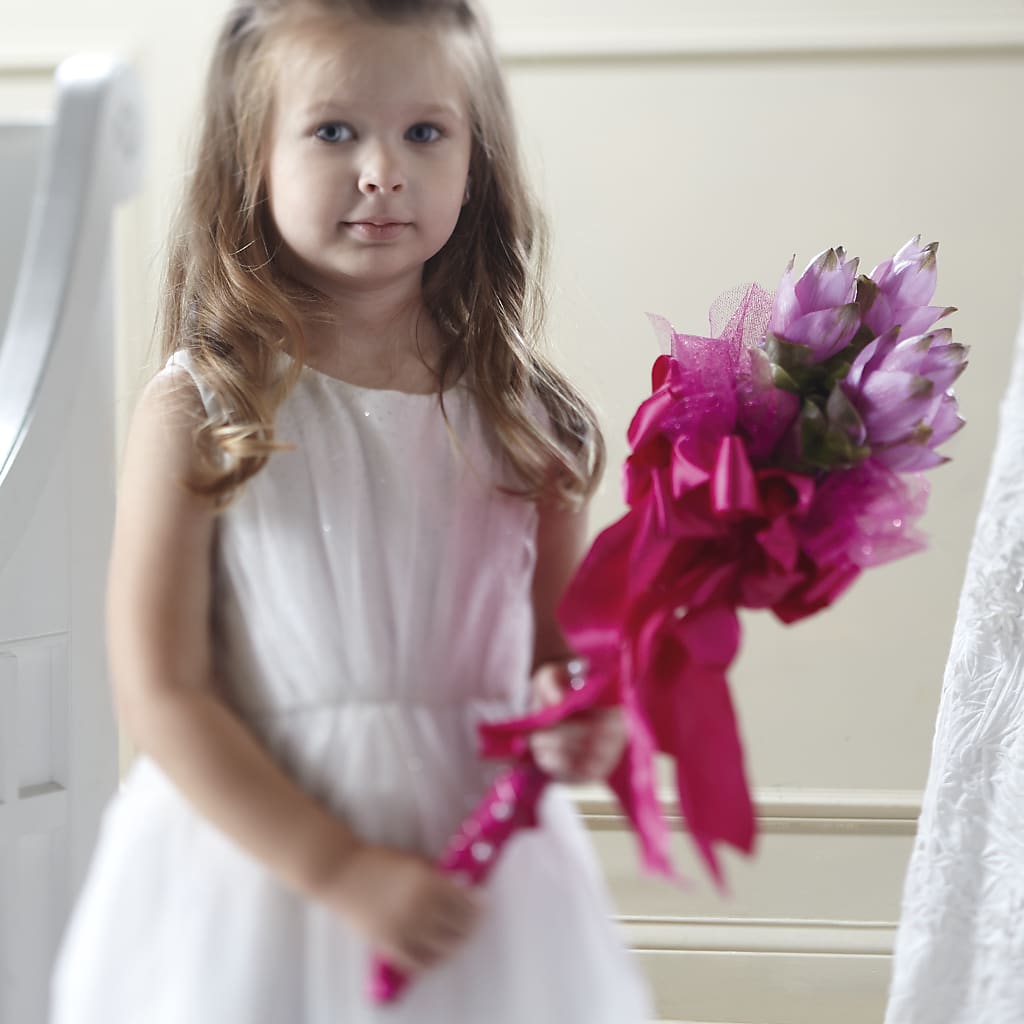 Sparkle Pink Flower Girl Bouquet – Unique Flowers And Wedding, Dania Beach FL