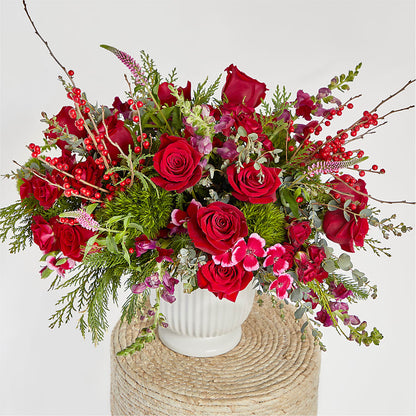 Big Red Bow Bouquet –  Unique Flowers And Wedding, Dania Beach FL