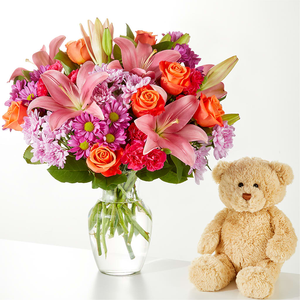 One and Only Bouquet and Bear Bundle –  Unique Flowers And Wedding, Dania Beach FL