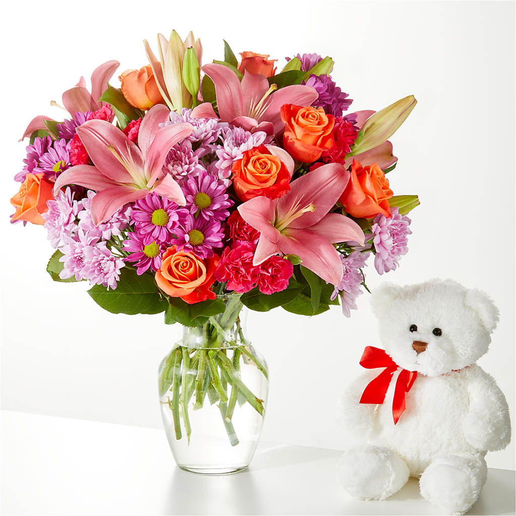 One and Only Bouquet and Bear Bundle –  Unique Flowers And Wedding, Dania Beach FL