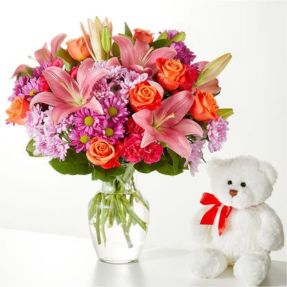 One and Only Bouquet and Bear Bundle –  Unique Flowers And Wedding, Dania Beach FL