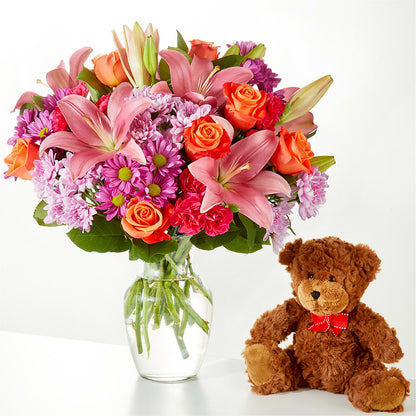 One and Only Bouquet and Bear Bundle –  Unique Flowers And Wedding, Dania Beach FL