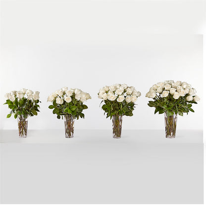 Long Stem White Rose Bouquet –  Unique Flowers And Wedding, Dania Beach FL
