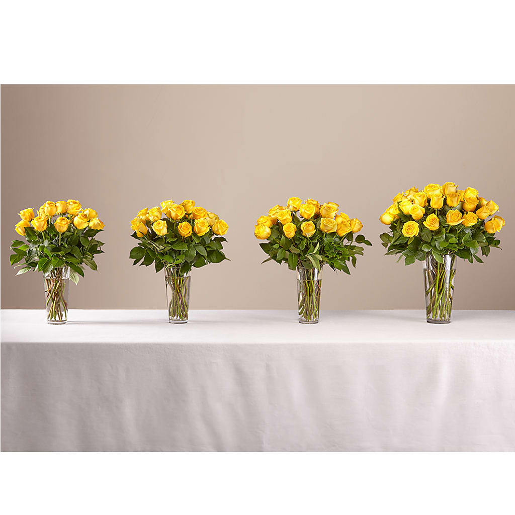 Long Stem Yellow Rose Bouquet –  Unique Flowers And Wedding, Dania Beach FL
