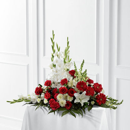 Crimson & White Arrangement –  Unique Flowers And Wedding, Dania Beach FL