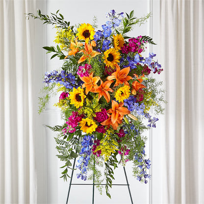 Sunlit Memories Standing Spray (Standard) –  Unique Flowers And Wedding, Dania Beach FL