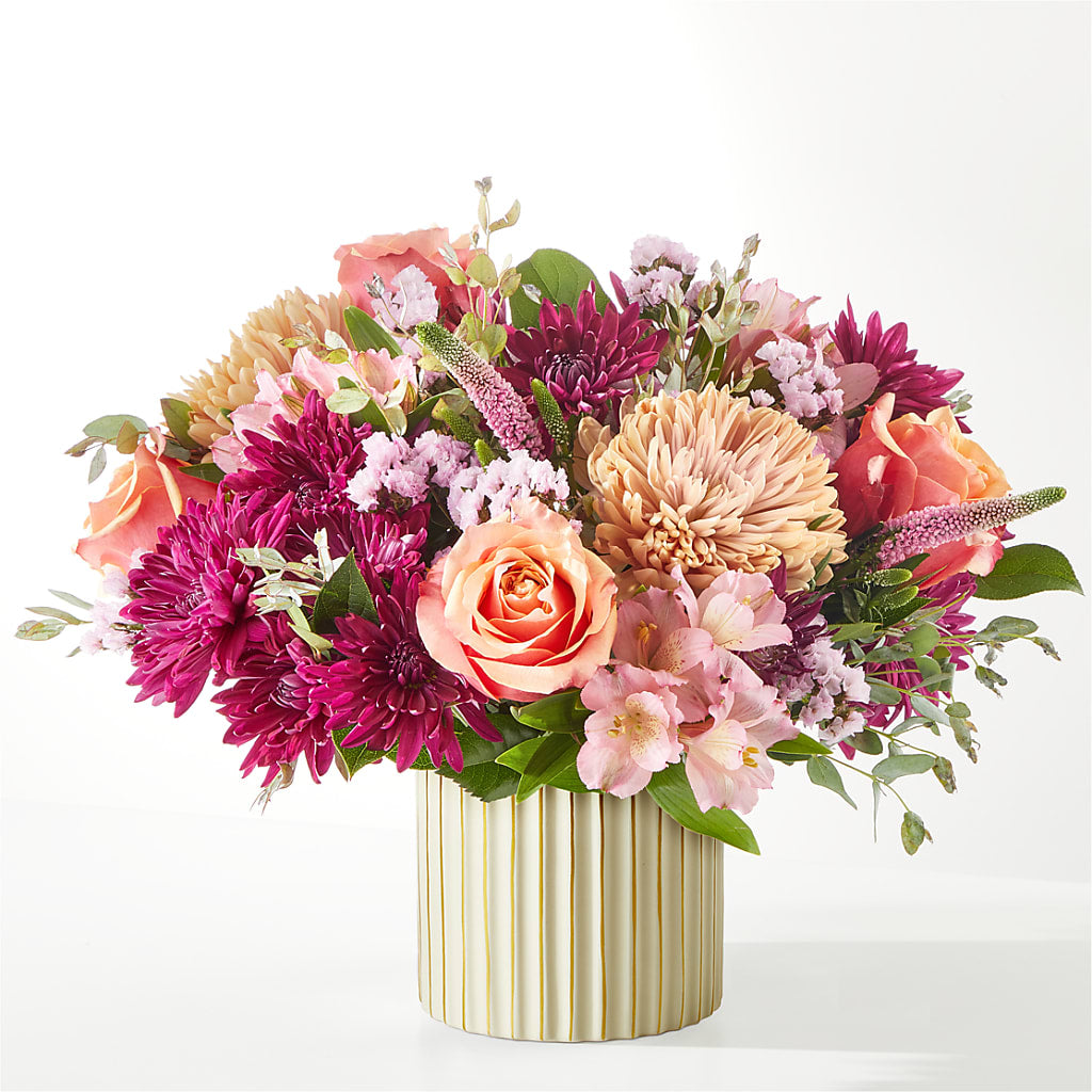 Berry Cobbler Bouquet with Ivory Vase –  Unique Flowers And Wedding, Dania Beach FL