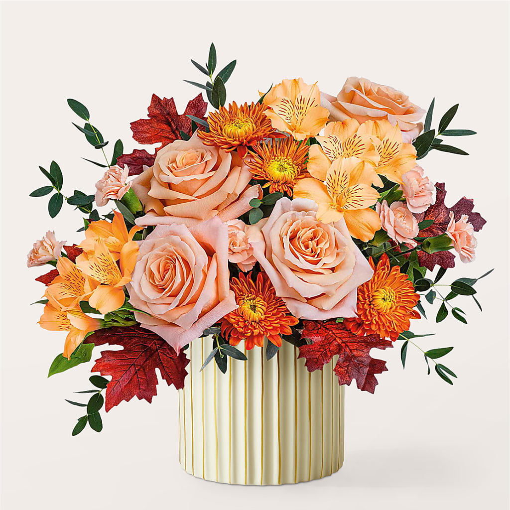 Spiced Latte Bouquet with Ivory Vase –  Unique Flowers And Wedding, Dania Beach FL