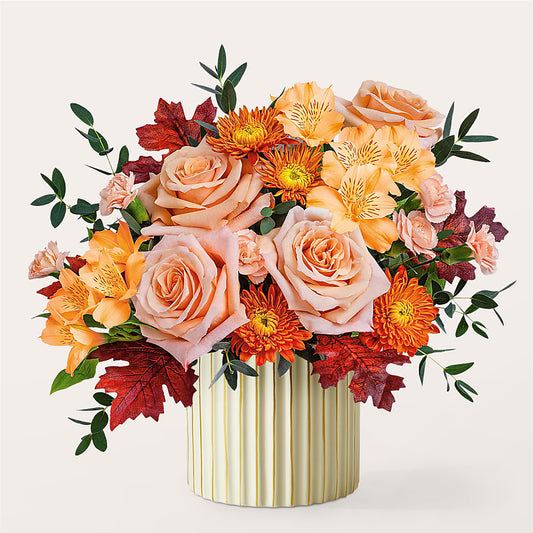 Spiced Latte Bouquet with Ivory Vase –  Unique Flowers And Wedding, Dania Beach FL