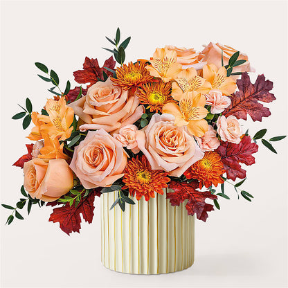 Spiced Latte Bouquet with Ivory Vase –  Unique Flowers And Wedding, Dania Beach FL