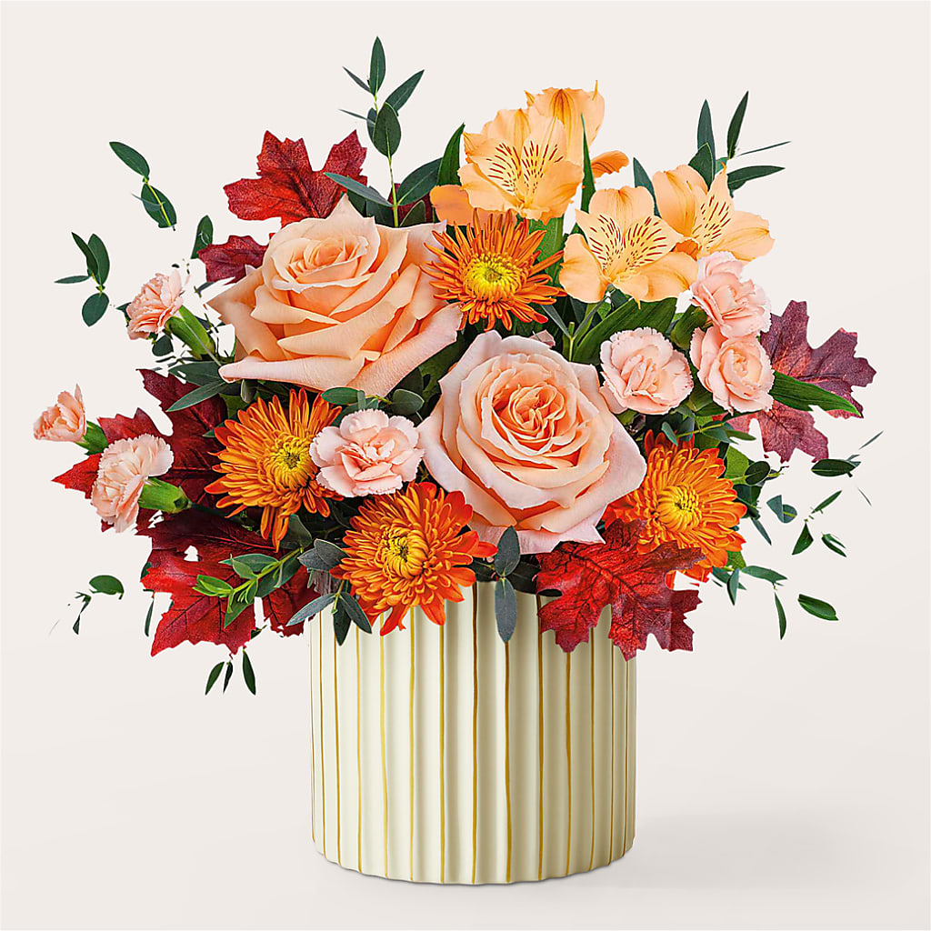 Spiced Latte Bouquet with Ivory Vase –  Unique Flowers And Wedding, Dania Beach FL