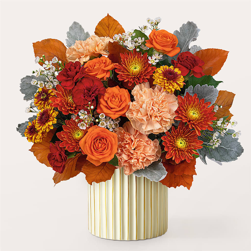 Merlot Bouquet with Ivory Vase –  Unique Flowers And Wedding, Dania Beach FL