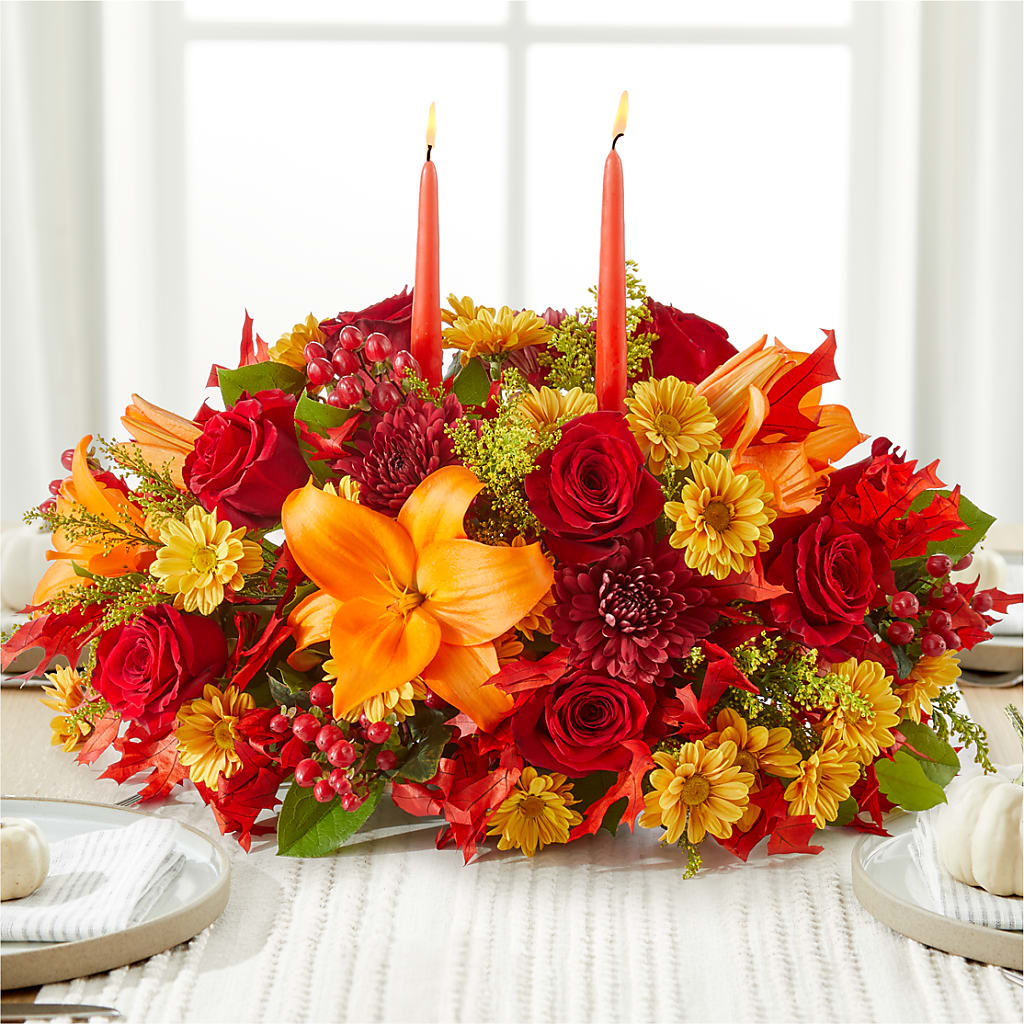 Autumn's Embrace Centerpiece –  Unique Flowers And Wedding, Dania Beach FL