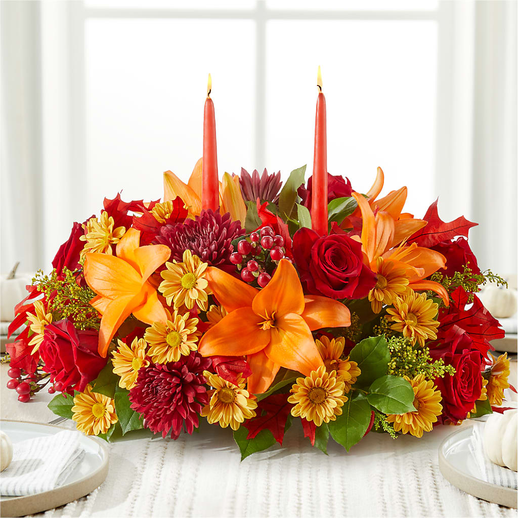 Autumn's Embrace Centerpiece –  Unique Flowers And Wedding, Dania Beach FL