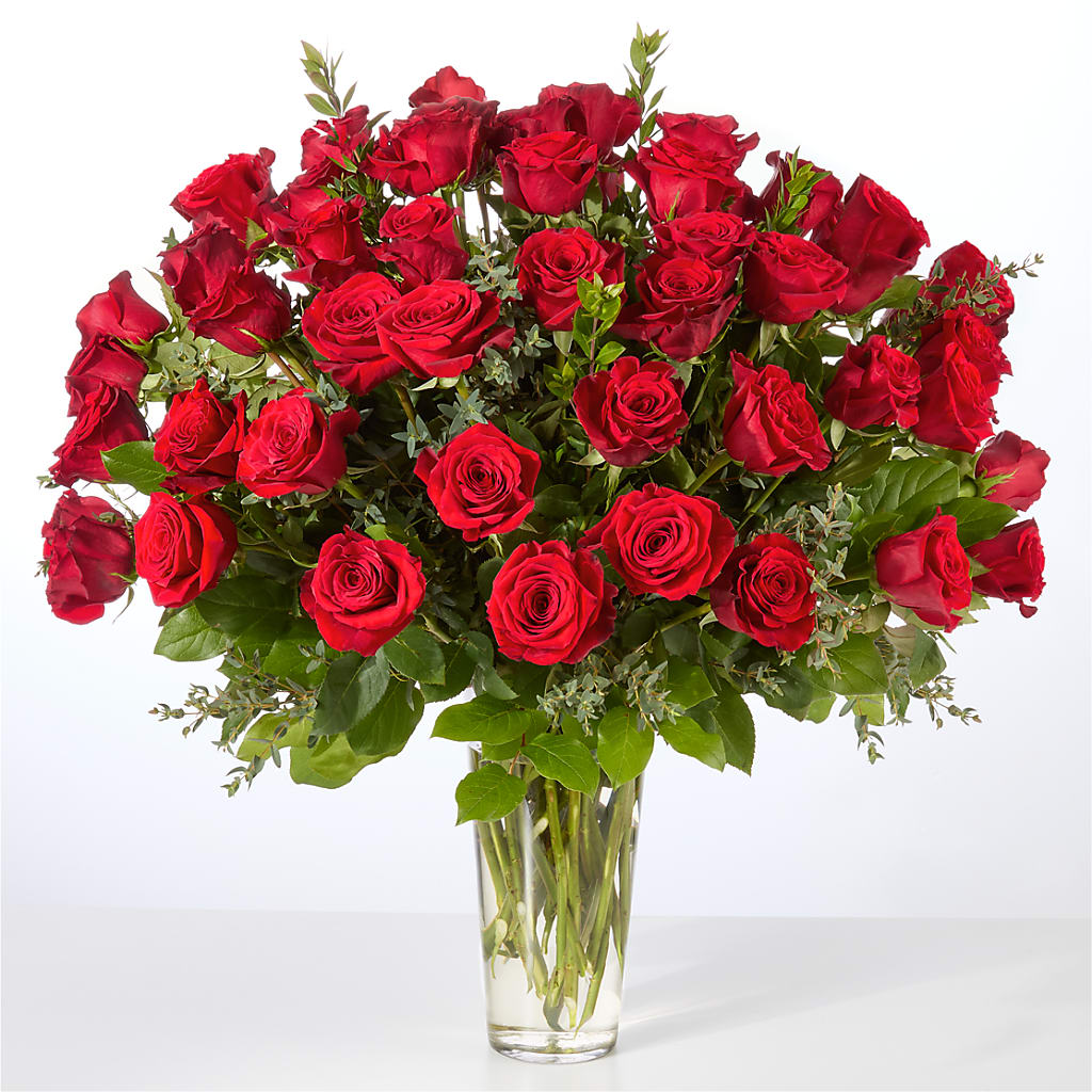 Forever Yours Fifty Stem Red Rose Bouquet –  Unique Flowers And Wedding, Dania Beach FL