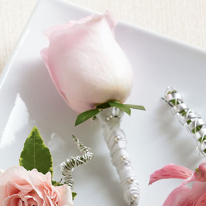 Pink Rose Boutonniere –  Unique Flowers And Wedding, Dania Beach FL