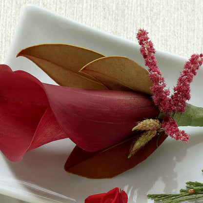 Red Calla Boutonniere –  Unique Flowers And Wedding, Dania Beach FL