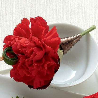 Red Carnation Boutonniere –  Unique Flowers And Wedding, Dania Beach FL