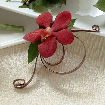 Red Mokara Boutonniere –  Unique Flowers And Wedding, Dania Beach FL